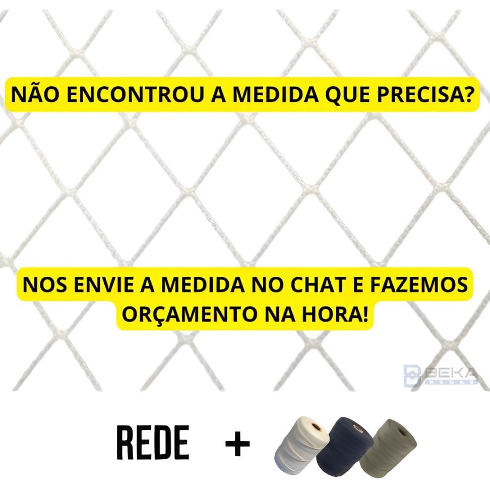 Kit 1,30x2,30 Rede Tela De Proteção Para Sacadas Janelas (Rede e Corda) em Oferta na Shopee