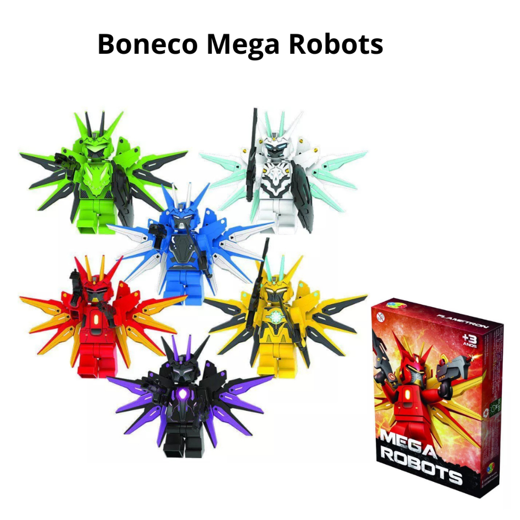 Kit 3x Bonecos Mega Robots Brinquedos 14 Peças p/ Montar