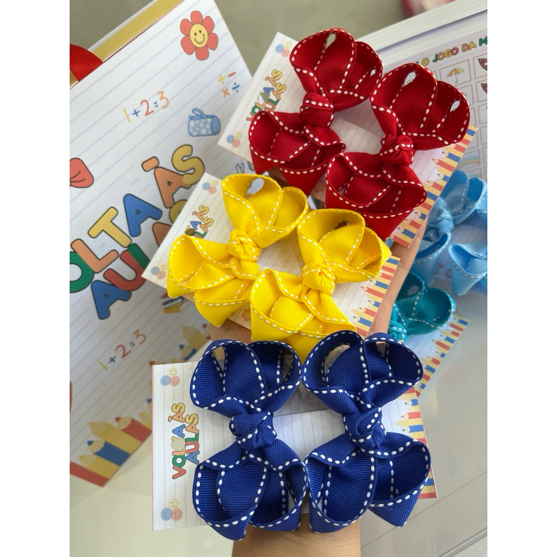 Par laço boutique/laço escolar/volta as aulas em Oferta na Shopee