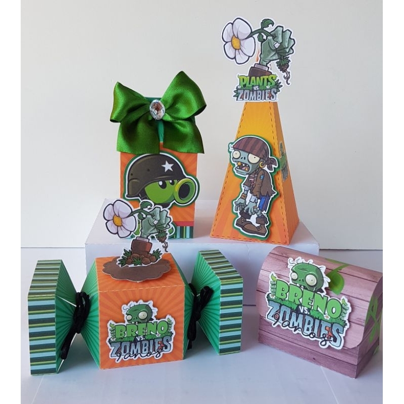Kit Festa Personalizado PlantsxZombi - Festa Plants X Zombi - Kit pegue e monte - Plants X Zombi - Plantsxzombi