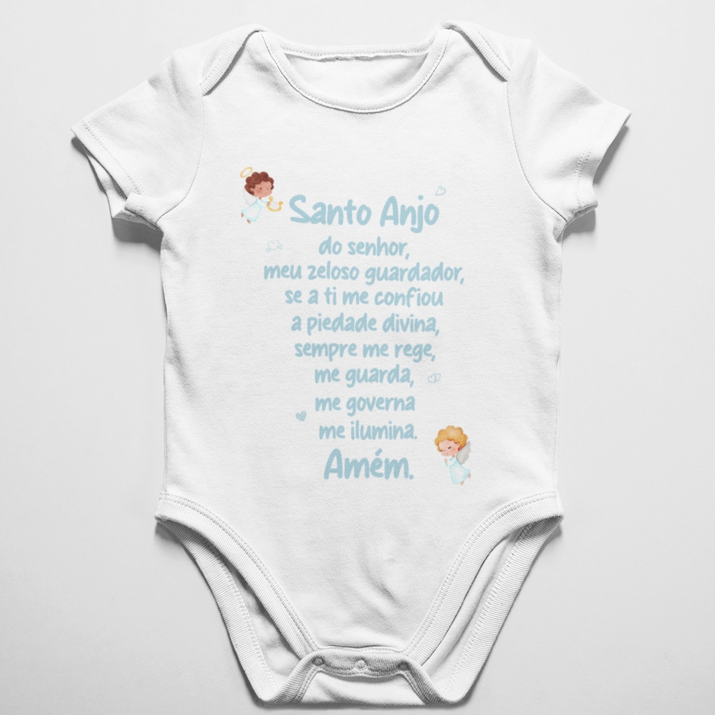 Body Bebê Católico Oração Santo Anjo do Senhor Bory Católico