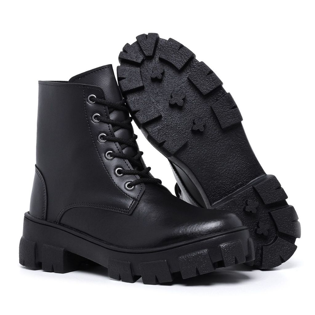 Bota Coturno Blogueira Estilo Militar Tratorada Super Oferta Não Perca em Oferta na Shopee