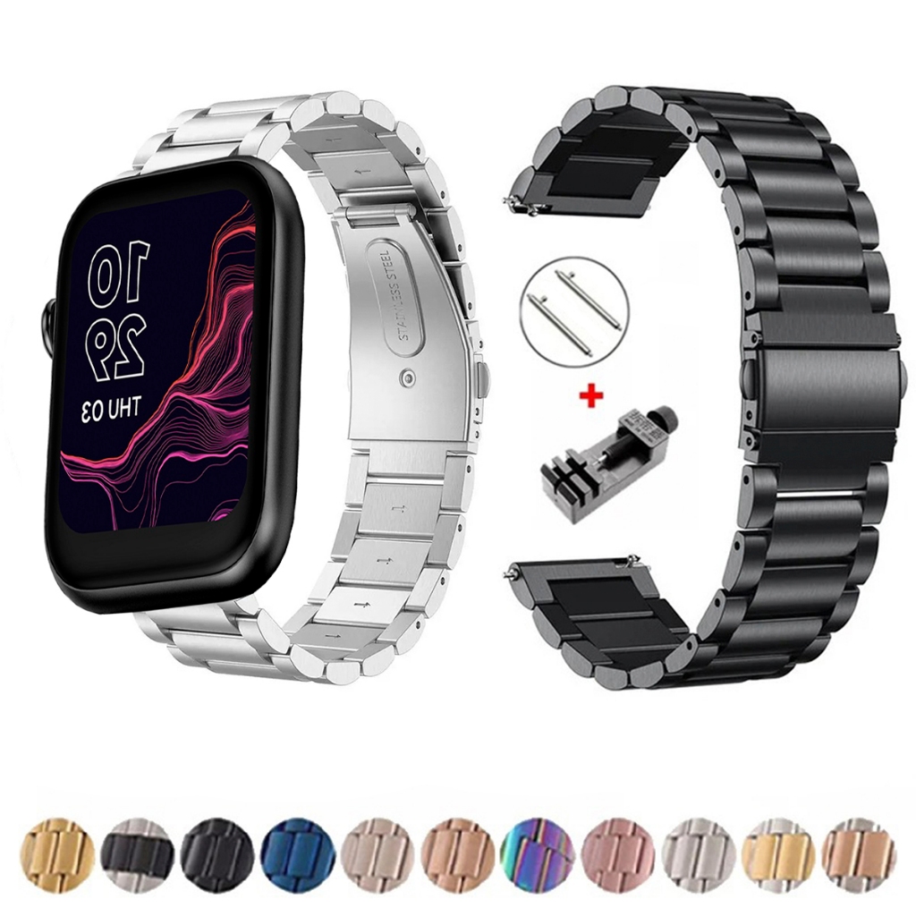 Pulseira de 22mm Metal Elos de aço inox para Smartwatch Ticwatch GTH 2 de Engate Rapido