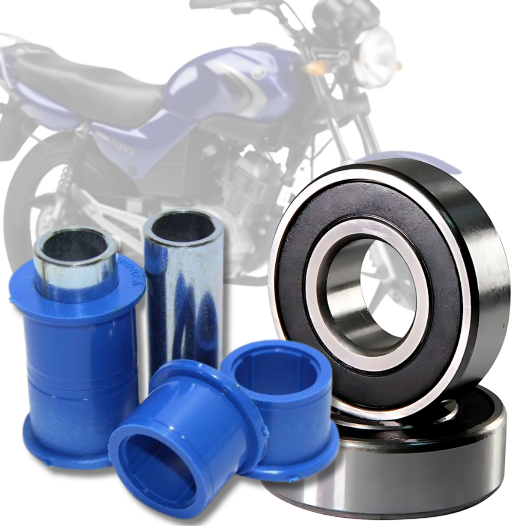 Kit Bucha Balança Garfo Quadro Elastico + Rolamentos Roda Dianteira Yamaha Ybr 125 Factor 125