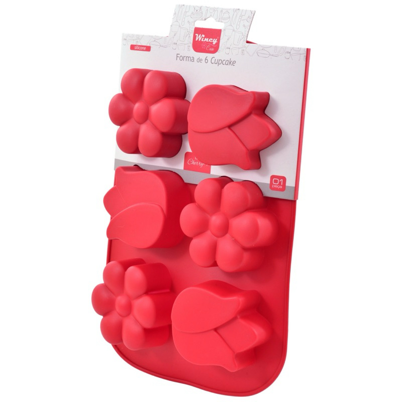 Molde para Chocolate CupCake Bombom Doces Bolinhos Sabonete Artesanato Flores em Silicone