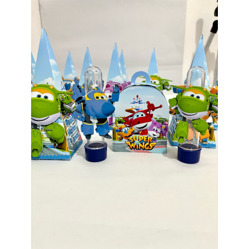 Kit festa caixinhas personalizadas Super Wings - Tema Super Wings menino 30 peças