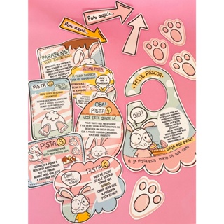 kit caça caçada aos ovos coelho páscoa brincadeira criança menino menina barato em Oferta na Shopee