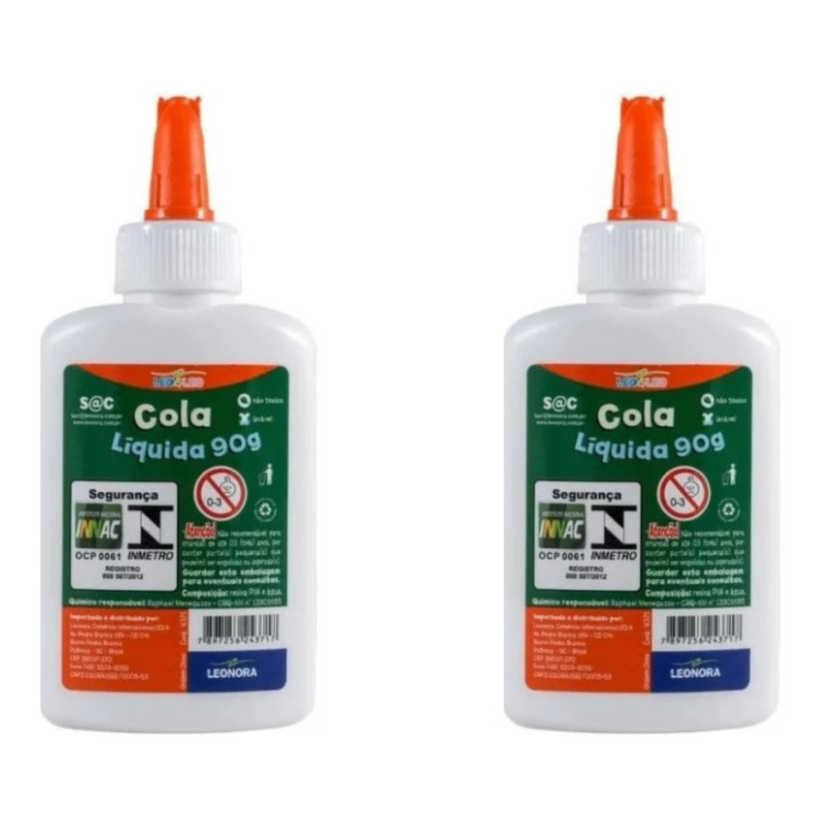 Kit 2 Colas Branca Escolar Liquida 90 Gramas Leoeleo em Oferta na Shopee