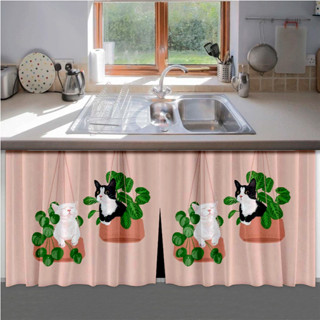 Cortina De Pia para Cozinha Tecido Decoração de Cozinha em Oferta na Shopee