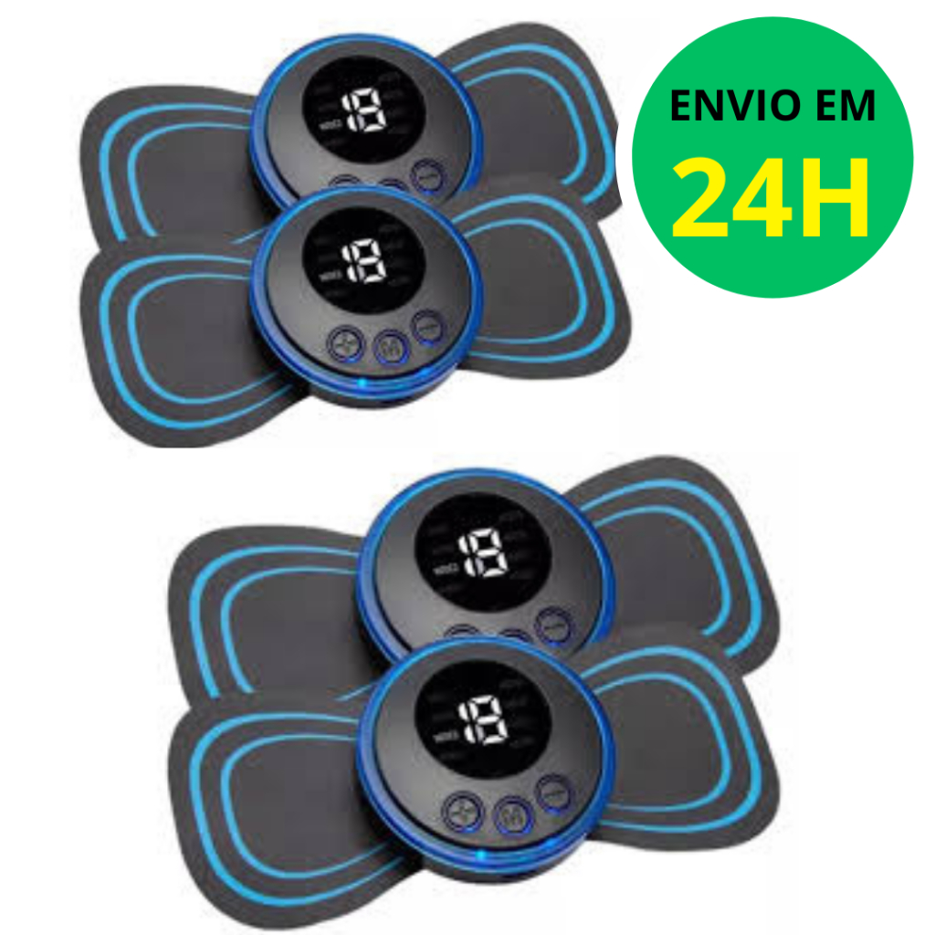 Mini Massageadores Elétricos Portáteis EMS para Alívio de Dores Musculares e Cervicais