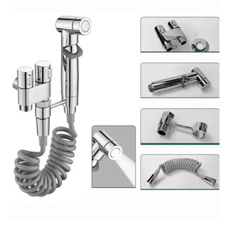 Ducha Higiênica Banheiro Lavatório Com Registro Duplo Kit Completo CROMADA Inox