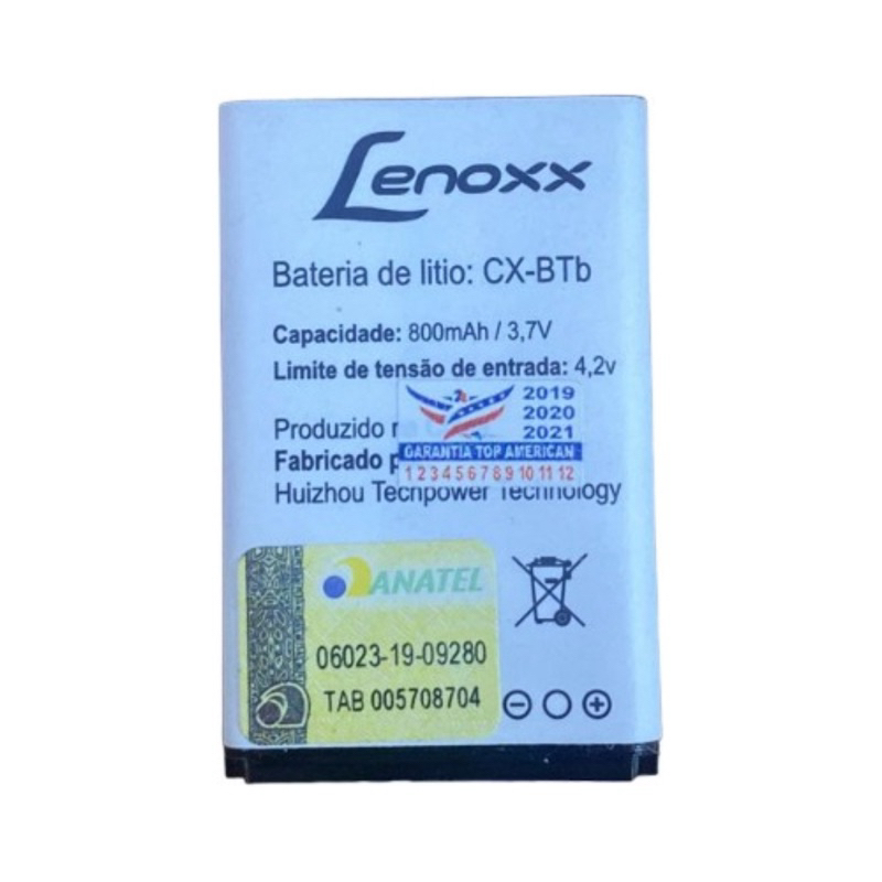 Ba-tte-ria Cx-bat-b Para Celular Lenoxx Cx-908  3.7 Volts 80