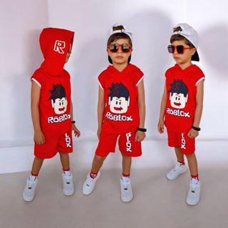 Conjunto Infantil Masculino Camiseta + Bermuda –  Fantasia Roblox ou Homem-Aranha em Oferta na Shopee