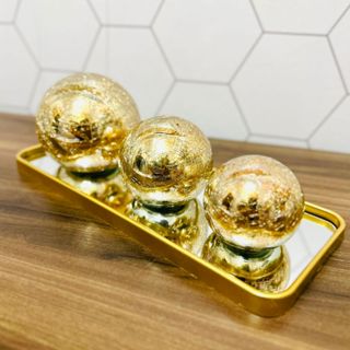 Conj de 03 Bola Esfera Craqueladas de Vidro em Oferta na Shopee