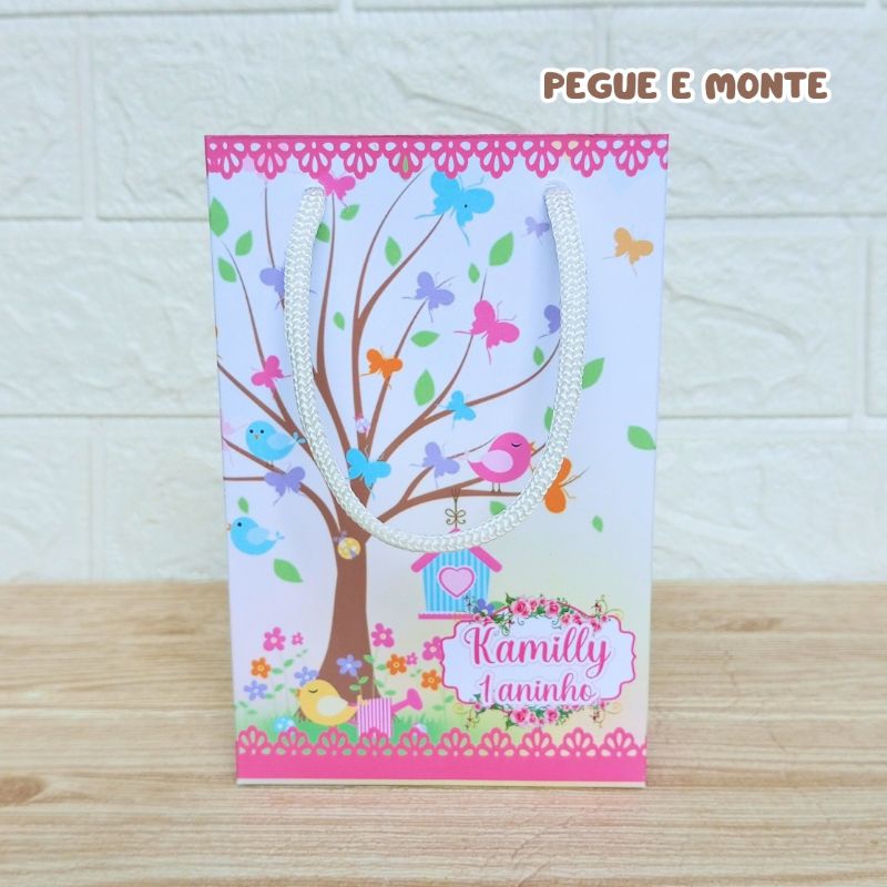 Sacolinha Surpresa Jardim Das Borboletas - Personalizados - Lembrancinha - Festa Infantil - Aniversário / PEGUE E MONTE