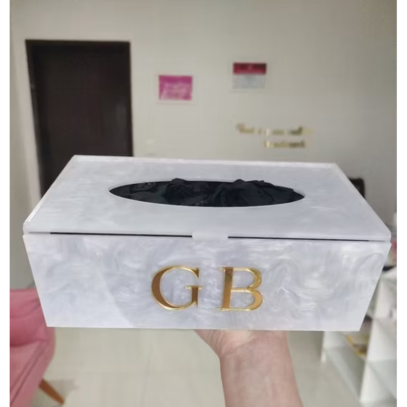 Caixa Para Luvas papel lenço máscara personalizada madrepérola