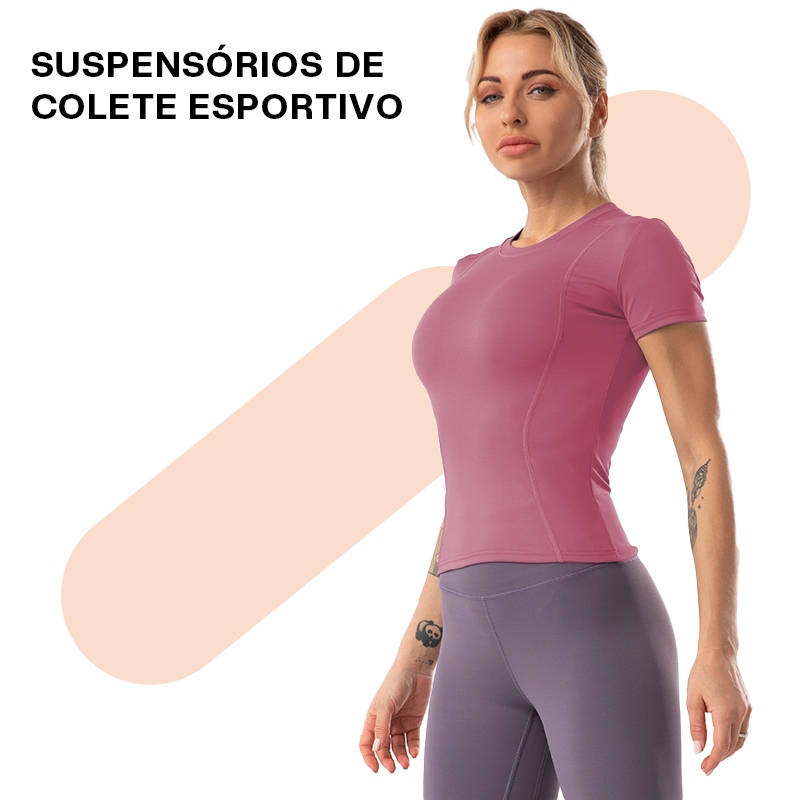 Liouty Roupas femininas de Aeróbica T-shirt De Manga Curta Quick Dry Ioga Para Mulher