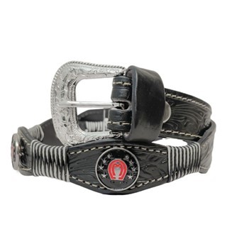 Cinto Infantil Country Em Couro Legítimo Trançado Artesanalmente Com Fivela Americana