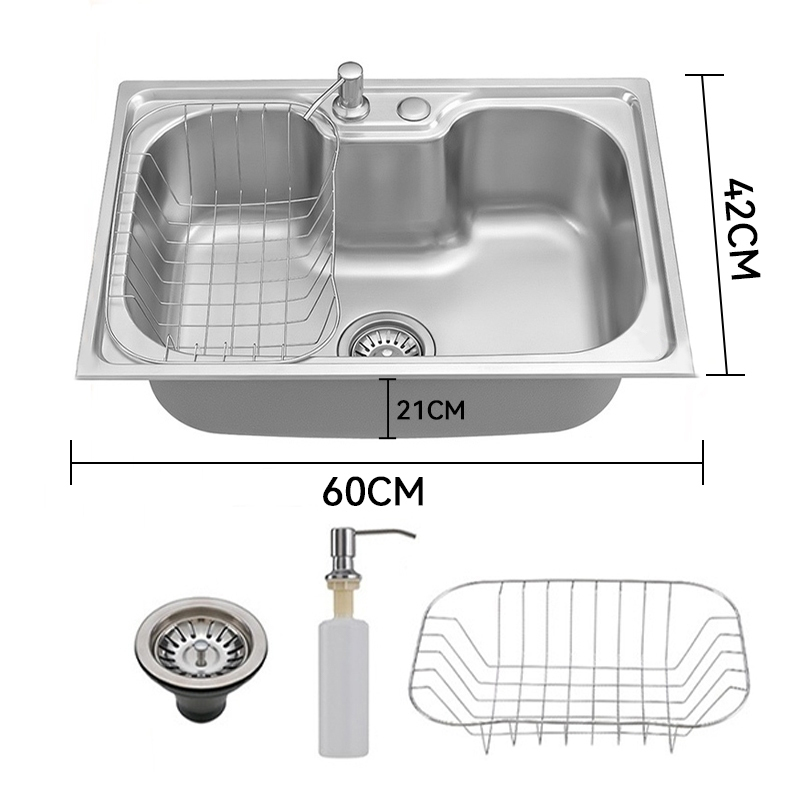 Cuba para cozinha gourmet pia aço inox com acessórios 60x42cm em Oferta na Shopee