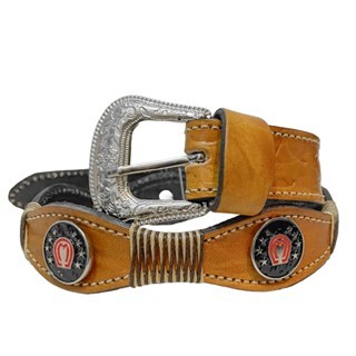 Cinto Infantil Mangalarga Country Feminino De Couro Legítimo Trançado Artesanal Resistente