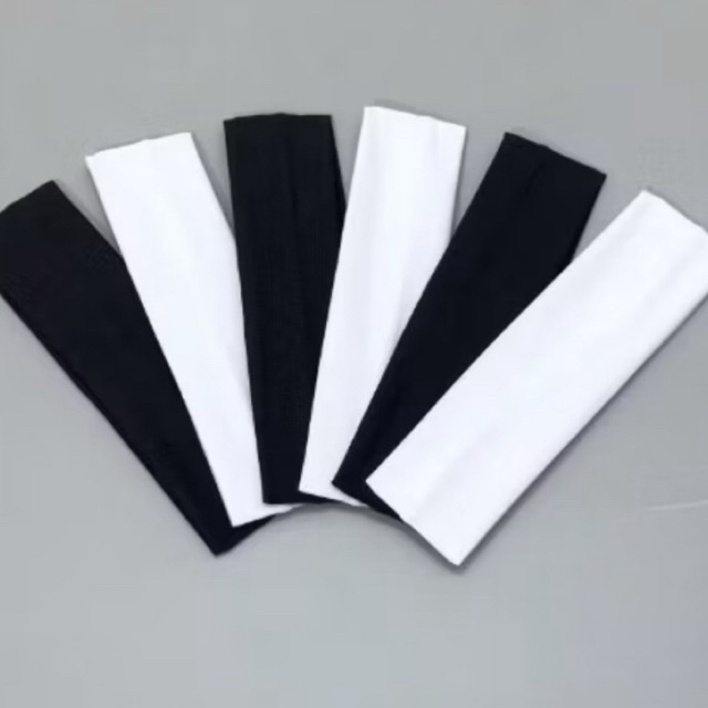 Faixa de Cabelo Elástico Tiara Branco Preto Ginástica Academia Esportiva Fitness Yoga Dia a Dia