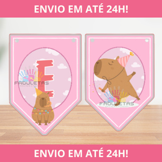 Bandeirinhas Bandeirolas Personalizada Capivara Capybara Menina ENVIAR NOME IMEDIATAMENTE em Oferta na Shopee