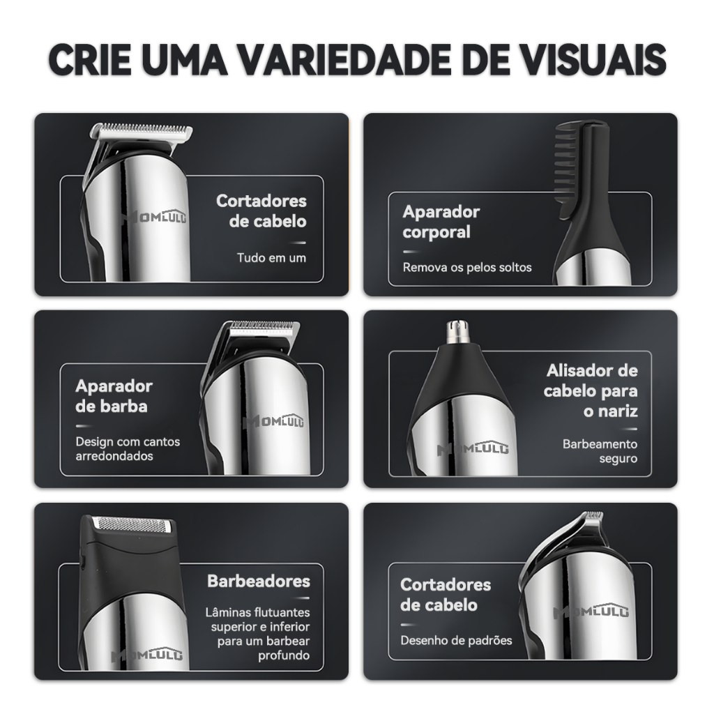 12 Em 1 Barbeador Eletrico Masculino Sem Fio Máquina De Barbear E Aparador Pelos Para Nariz Corpo Rosto E Bigode Bivolt — foto 3