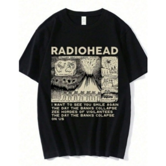Camiseta Estampa Radiohead Streetwear Camisa 100% Algodão Oversized Lançamento Envio Rápido