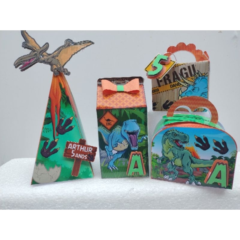 Personalizados Dinossauro 40 peças lembrancinhas caixinhas de aniversário kit festa