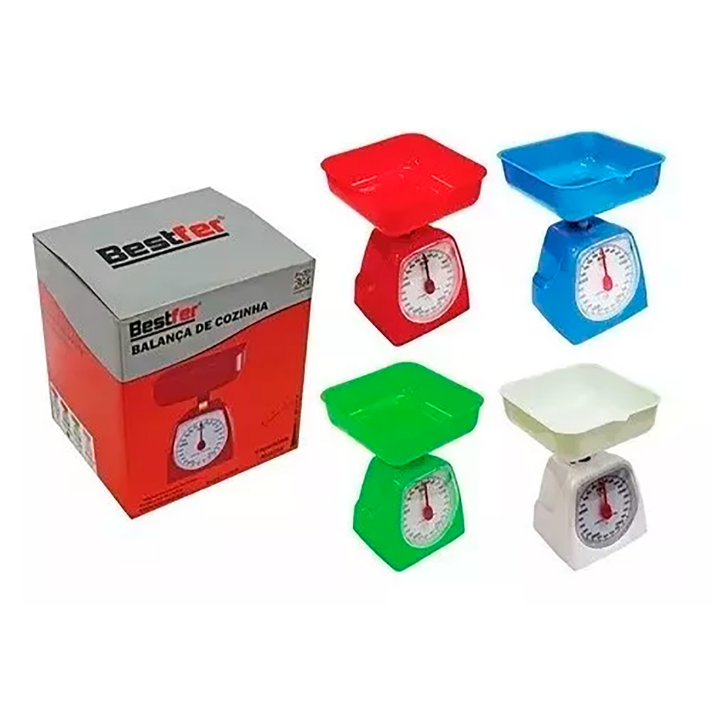 Balanca De Cozinha Plástica Até 5kg Cores Sortidas Bestfer em Oferta na Shopee