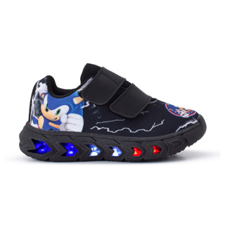 Tênis Masculino Infantil De Led Meninos Sonic Velcro Preto Preto Linkito em Oferta na Shopee