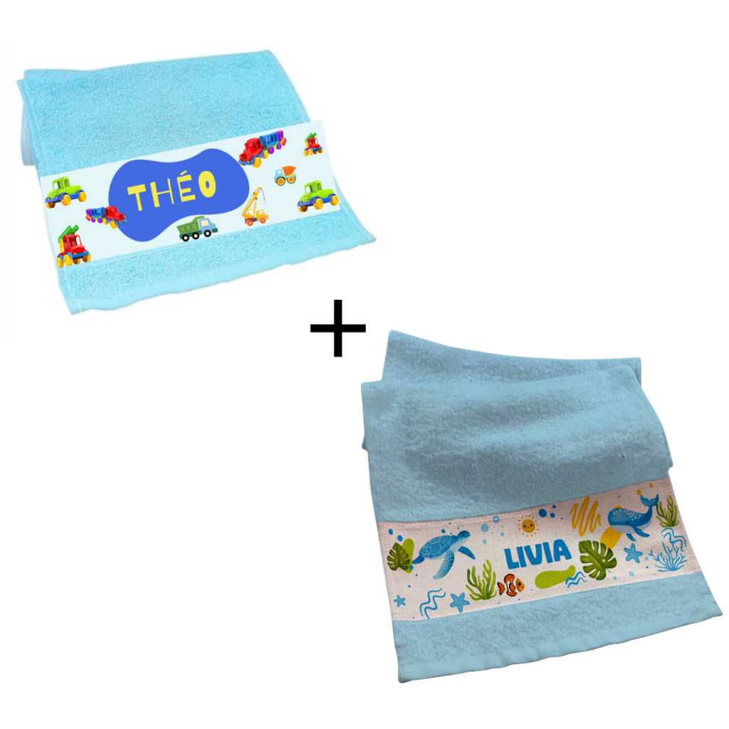 Kit 2 Toalhinhas de Mão Infantil Personalizada - Perfeita para Escolinha