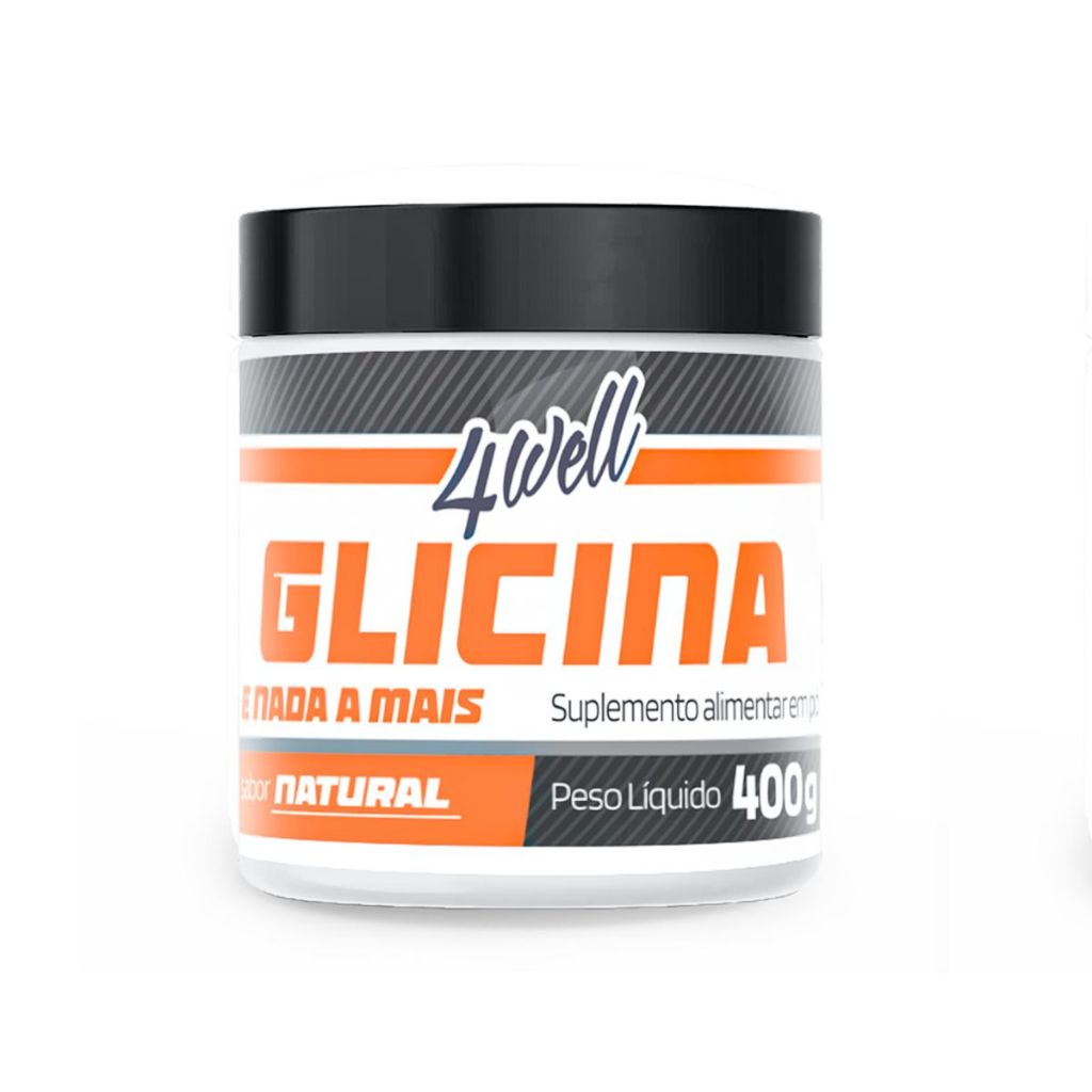 Glicina em pó 100% Pura 400g Suplemento Aminoácido - 4well em Oferta na Shopee