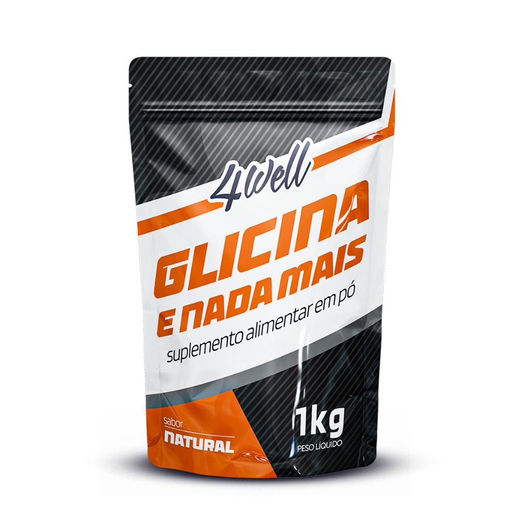 Glicina em pó 1kg - 100% Pura - Suplemento Aminoácido - 4well