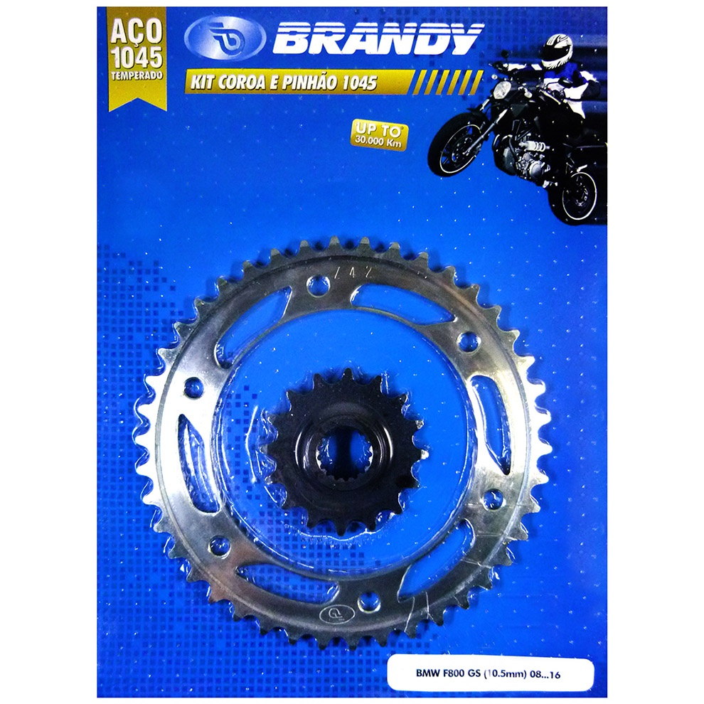 Kit Relação para Moto BMW F800 GS (10.5mm) 2008 até 2016 Sem Corrente - Brandy