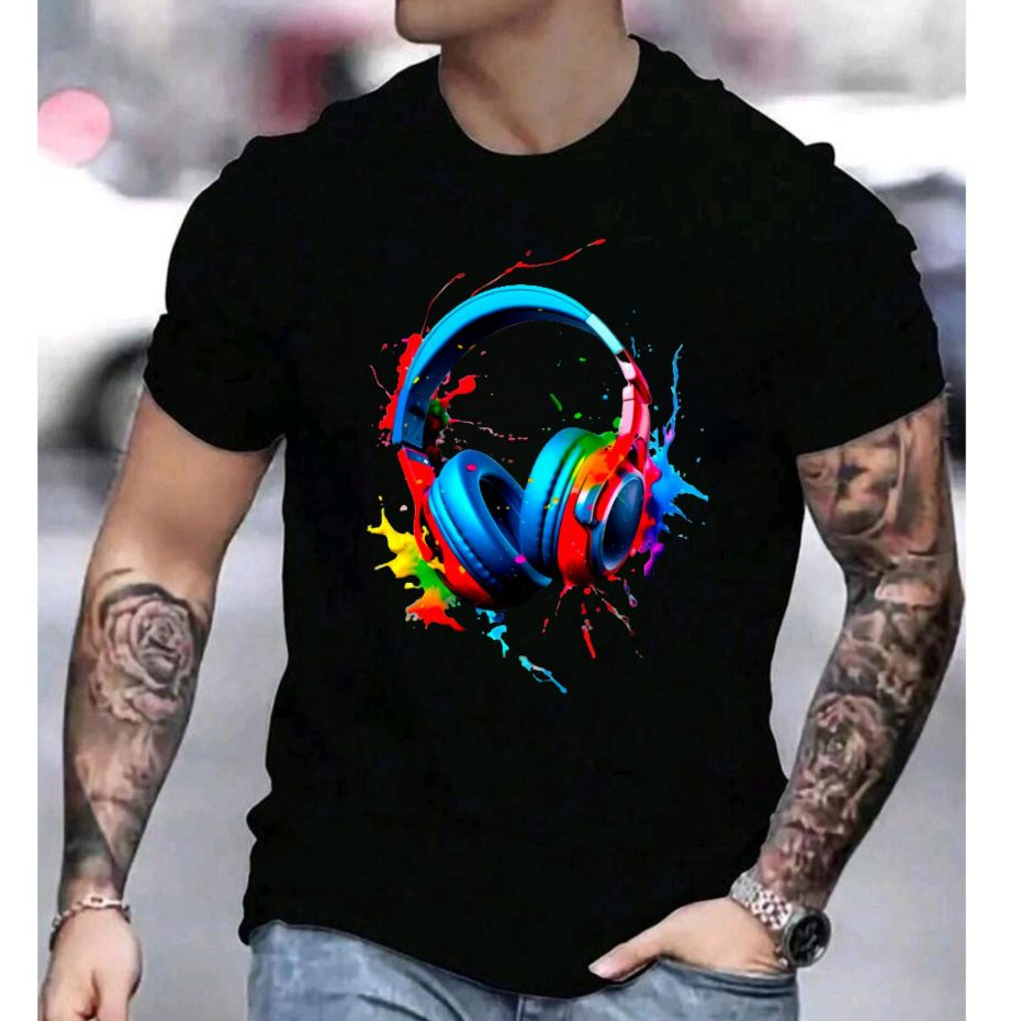 Camiseta Camisa Tshirt Fone Colorido P ao GG Estilo Pronta Entrega