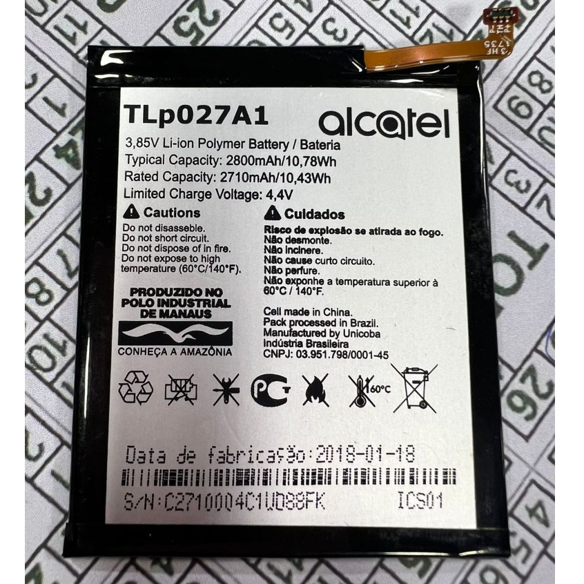 batt carga Alcatel A5 LED - 5085J alcatel tlp027a1 nacional