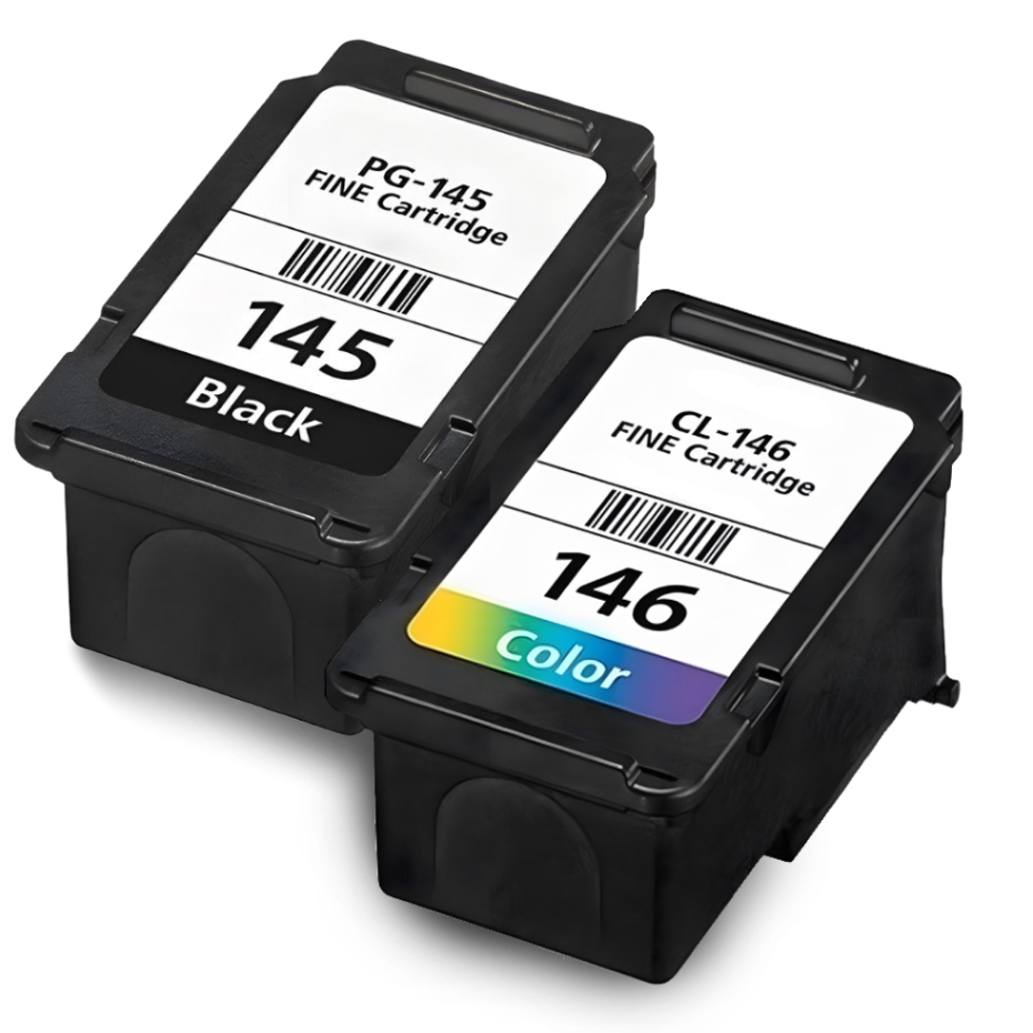 Kit Cartucho Preto e Colorido para Impressora Tinta Compativel Para Uso Canon Original Cl-146 Pg-145