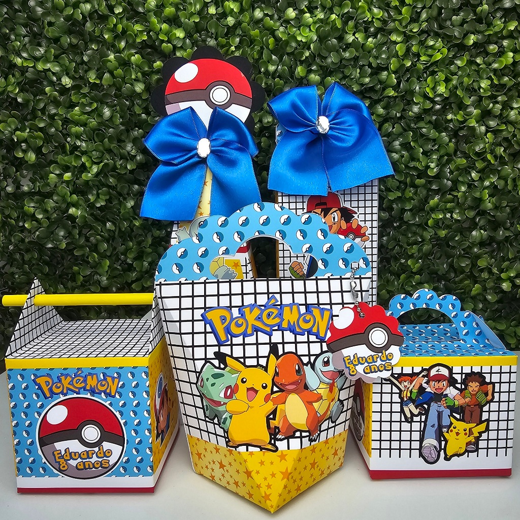 Kit Caixa Montada POKEMON - Personalizados - Festa infantil - Aniversário - Lembrancinha