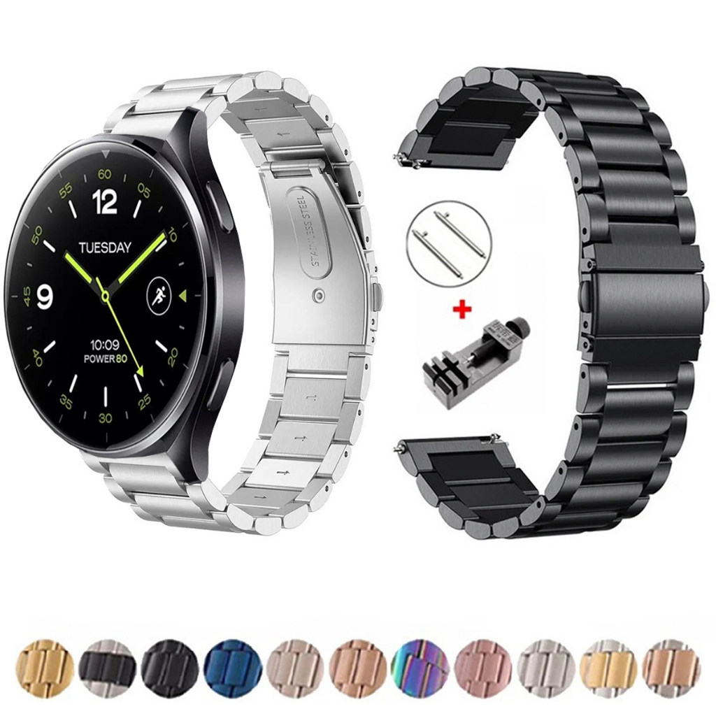 Pulseira de 22mm Metal Elos de aço inox para Smartwatch Xiaomi Watch 2 de Engate