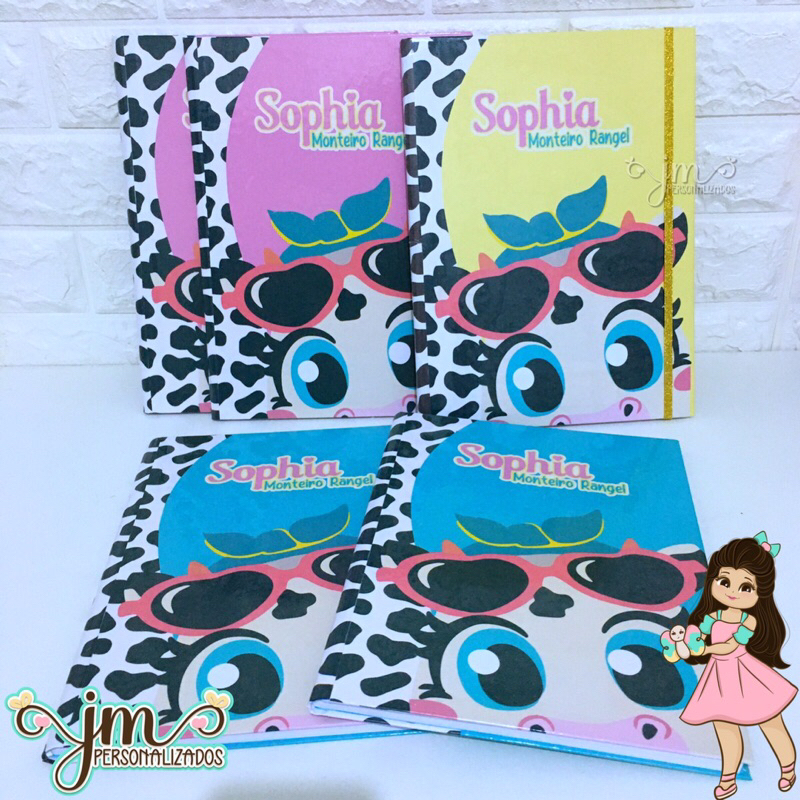 Caderno Brochura Grande 96 folhas - Tema: Vaquinha Pucket | Volta as Aulas | Unicórnio Aloha | Panda Miami | Cherry