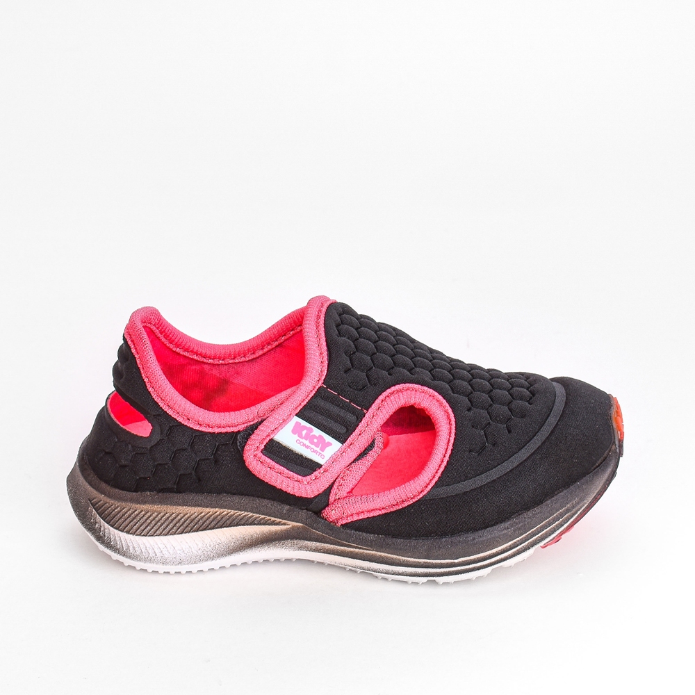 Tênis Infantil Feminino Energy Baby Calce Fácil Preto Pink em Oferta na Shopee