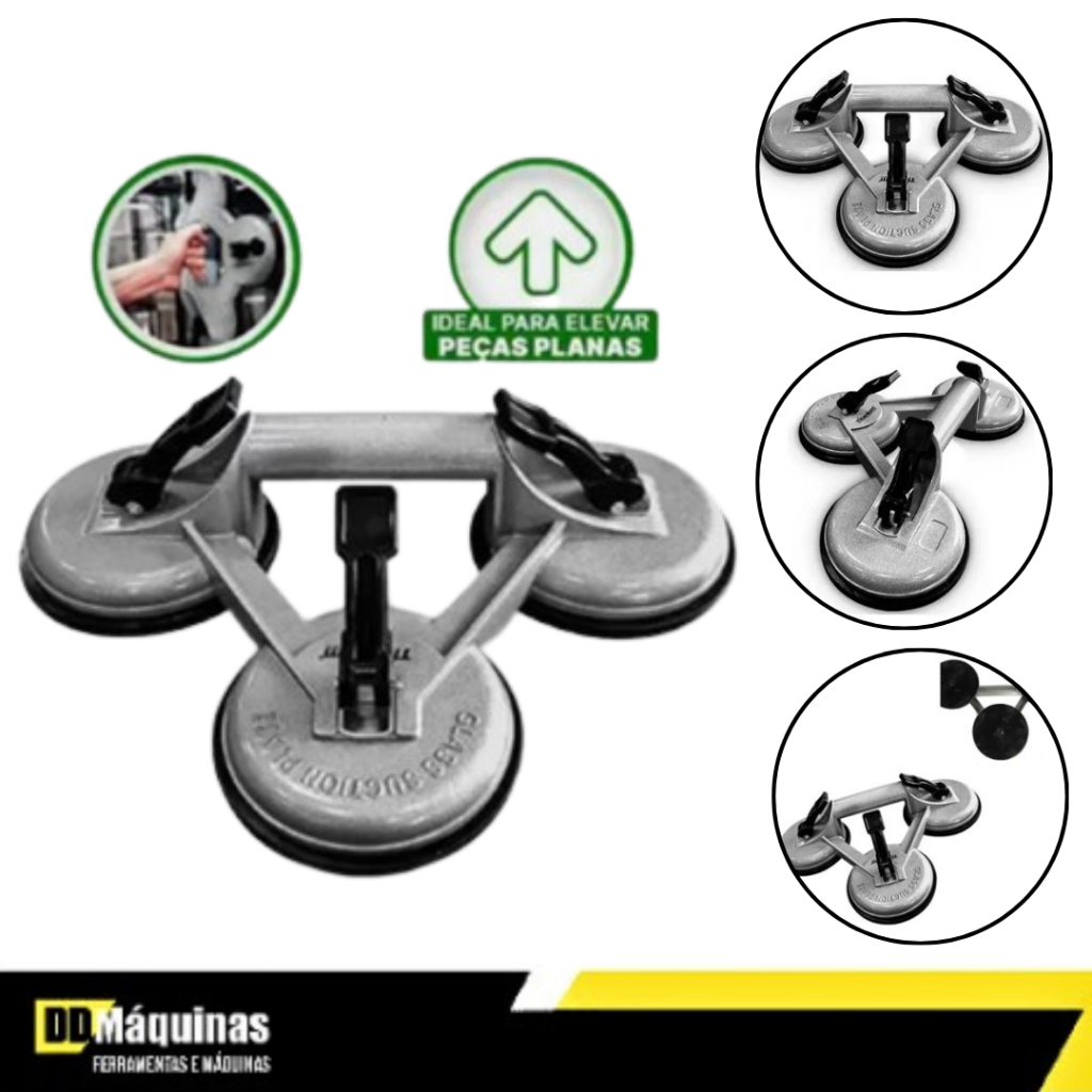Ventosa Alumínio com Três Garras 150Kg - Titanium