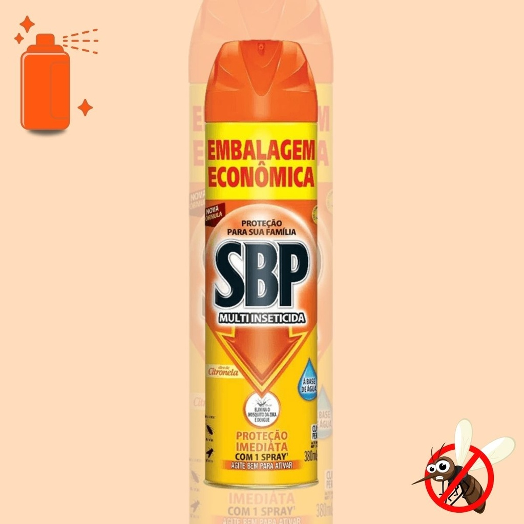 Repelente Aerosol SBP Multi Insetcida Embalagem Economica 380ml