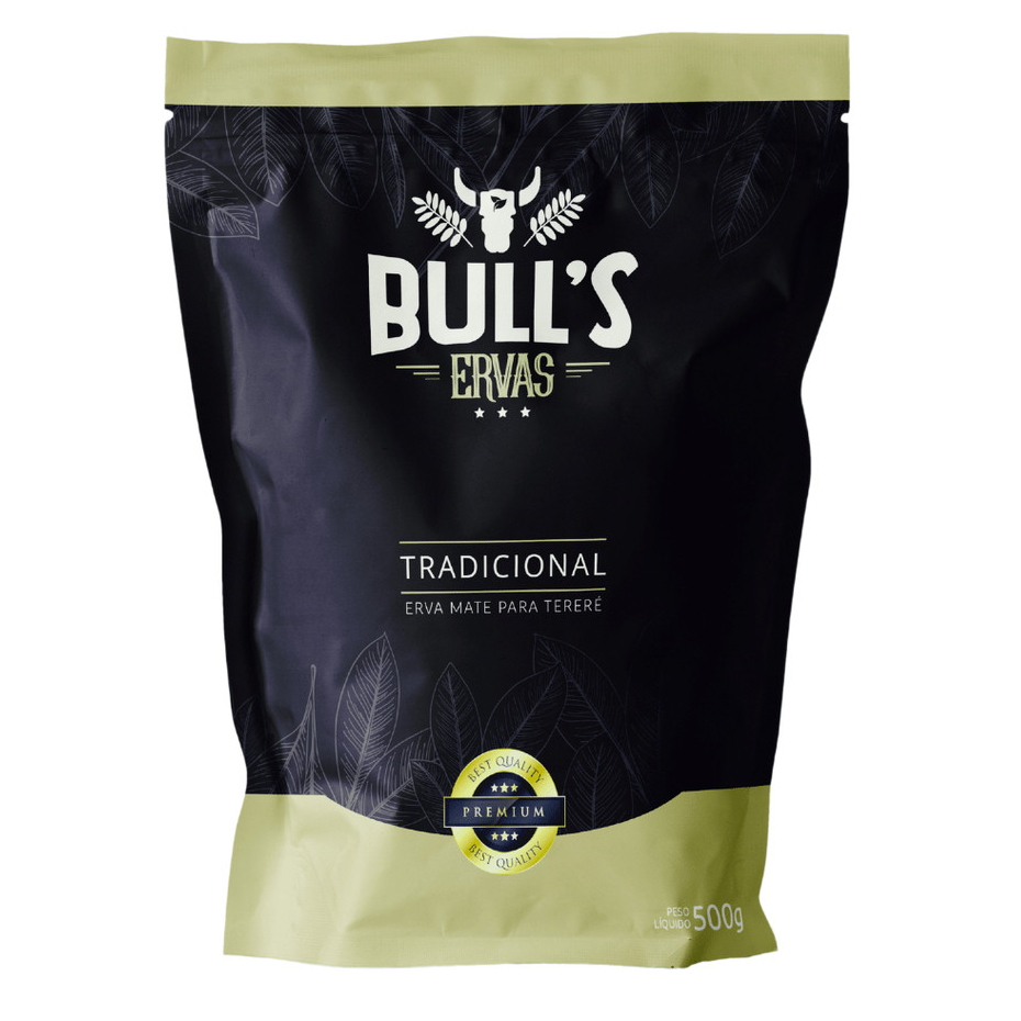 Erva para Tereré Bull's 500g Sabor Tradicional – Erva Mate Premium de Alto Padrão – FRETE GRÁTIS E ENVIO IMEDIATO!