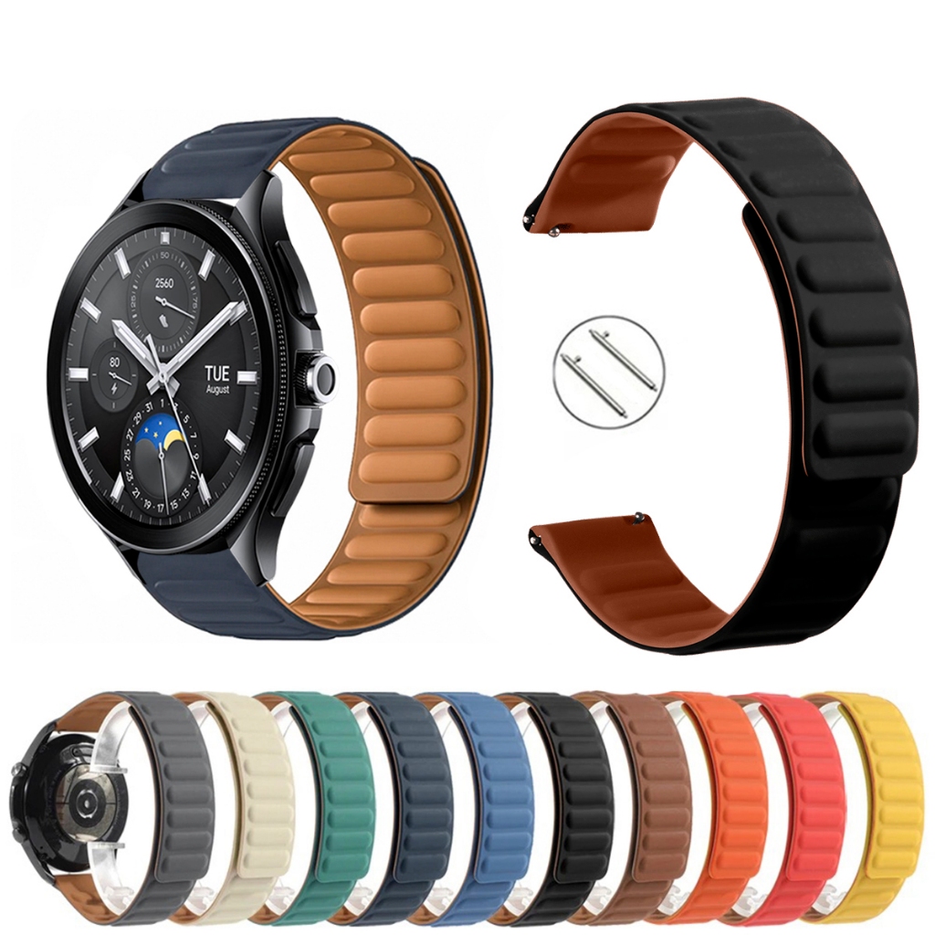 Pulseira 22mm Silicone Elos Imã Magnética para Smartwatch Xiaomi Watch 2 PRO de Engate Rapido