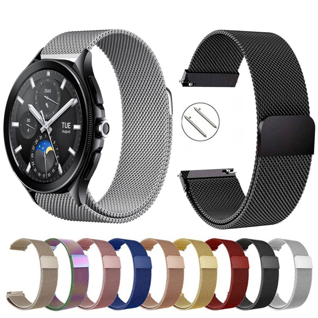 Pulseira de 22mm milanesa aço inox para Smartwatch Xiaomi Watch 2 PRO de Engate Rapido