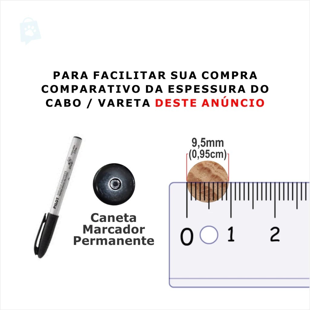 Detalhes do Vara de poleiros 9,5MM 120cm Vareta Madeira Para Artesanato