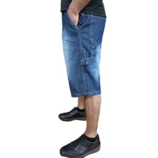 bermuda masculinas DAZZLING jeans carpinteiro elástico na cintura com cordão