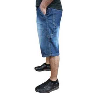 bermuda masculinas DAZZLING jeans carpinteiro elástico na cintura com cordão